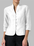 Women's Blazer Street Holiday Daily Wear Summer Spring Regular Coat Regular Fit Breathable Modern Style Minimalist Casual Daily Jacket 3/4 Length Sleeve Solid Color Cutout White Red Navy Blue